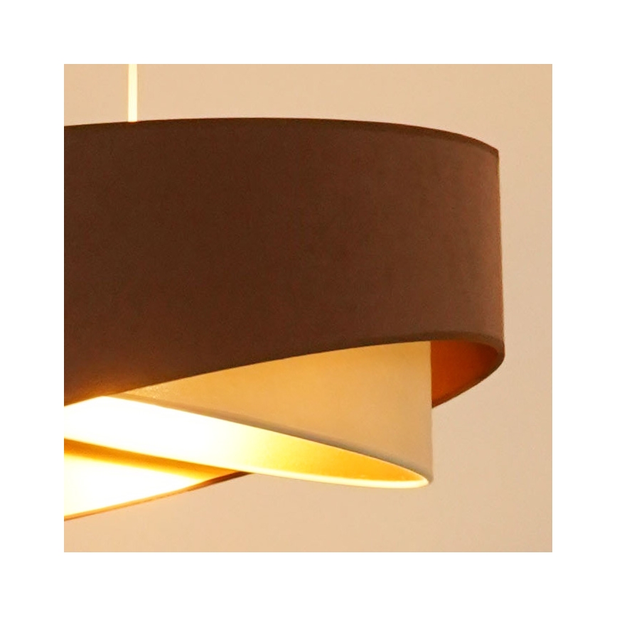 Brilagi - LED Hanglamp aan een koord LYRA 1xE27/15W/230V bruin/crème/goud