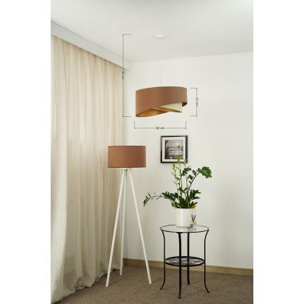 Brilagi - LED Hanglamp aan een koord LYRA 1xE27/15W/230V bruin/crème/goud
