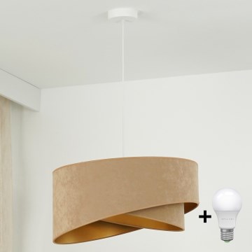 Brilagi - LED Hanglamp aan een koord LYRA 1xE27/15W/230V bruin/goud