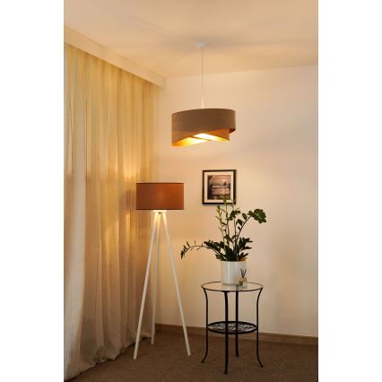 Brilagi - LED Hanglamp aan een koord LYRA 1xE27/15W/230V bruin/goud
