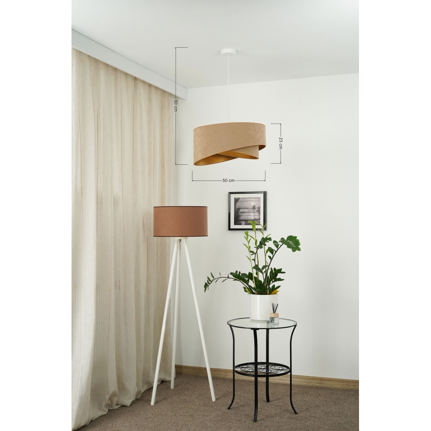 Brilagi - LED Hanglamp aan een koord LYRA 1xE27/15W/230V bruin/goud