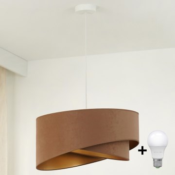 Brilagi - LED Hanglamp aan een koord LYRA 1xE27/15W/230V bruin/goud