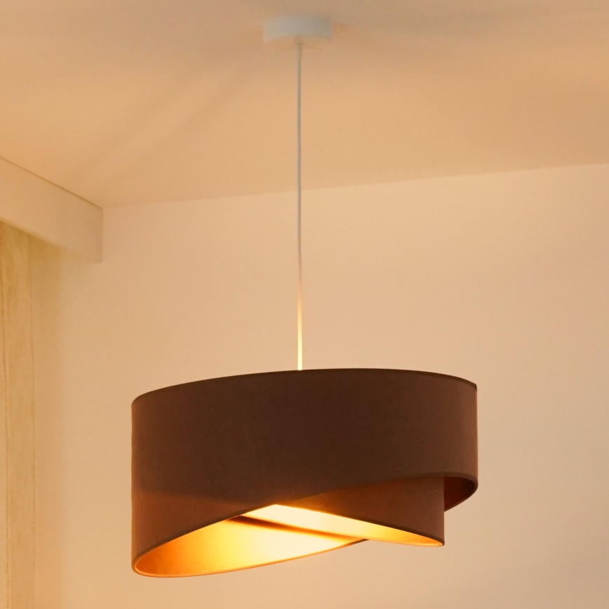 Brilagi - LED Hanglamp aan een koord LYRA 1xE27/15W/230V bruin/goud