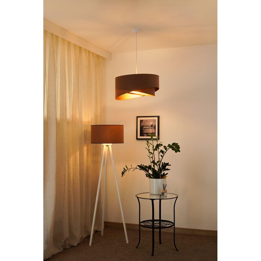 Brilagi - LED Hanglamp aan een koord LYRA 1xE27/15W/230V bruin/goud