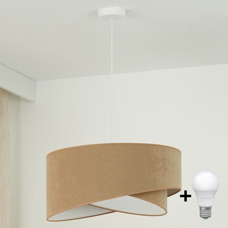 Brilagi - LED Hanglamp aan een koord LYRA 1xE27/15W/230V bruin/wit