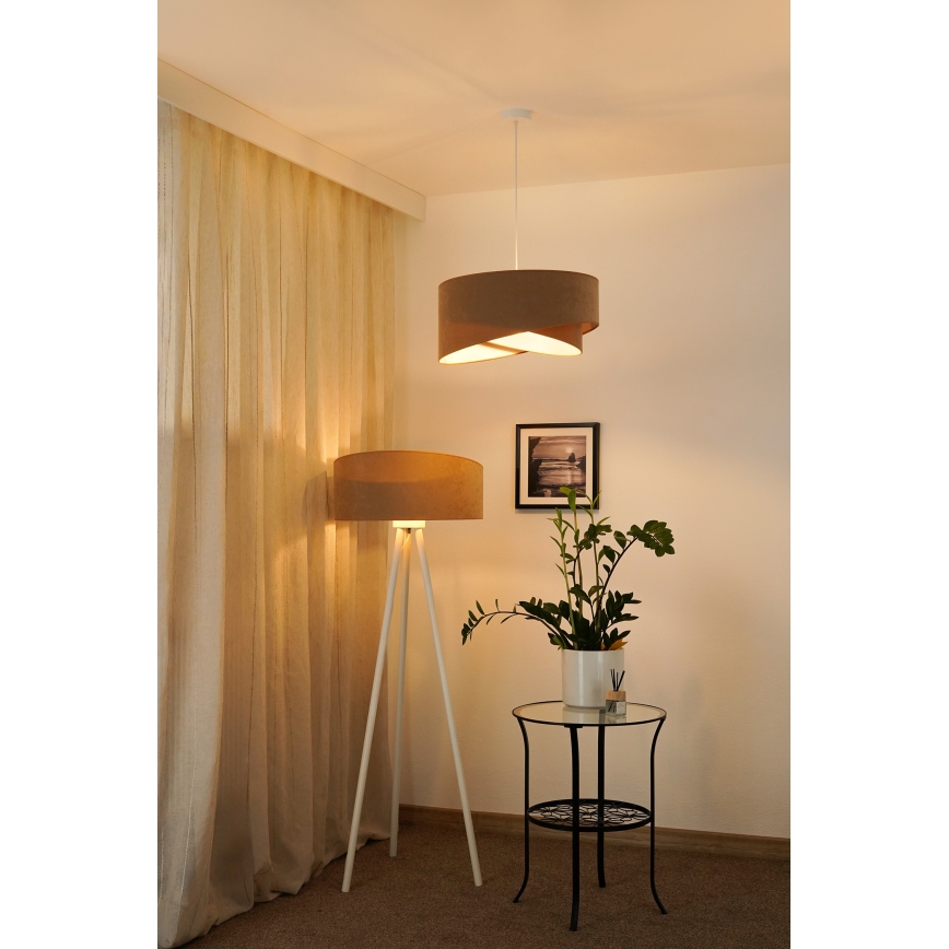 Brilagi - LED Hanglamp aan een koord LYRA 1xE27/15W/230V bruin/wit