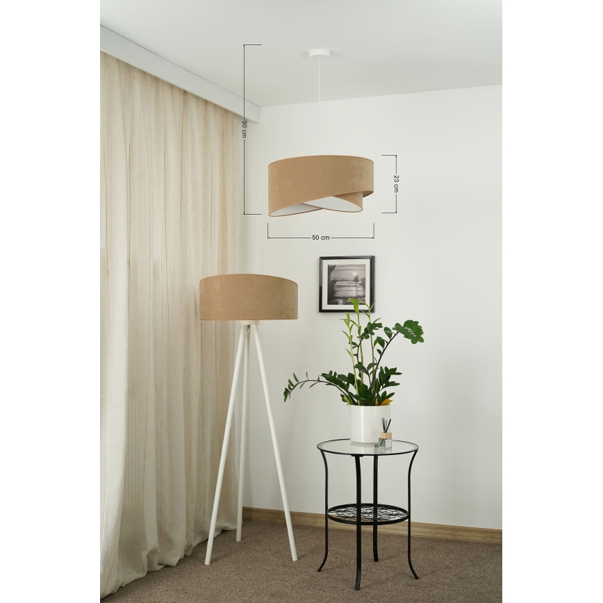 Brilagi - LED Hanglamp aan een koord LYRA 1xE27/15W/230V bruin/wit