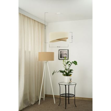 Brilagi - LED Hanglamp aan een koord LYRA 1xE27/15W/230V crème/beige
