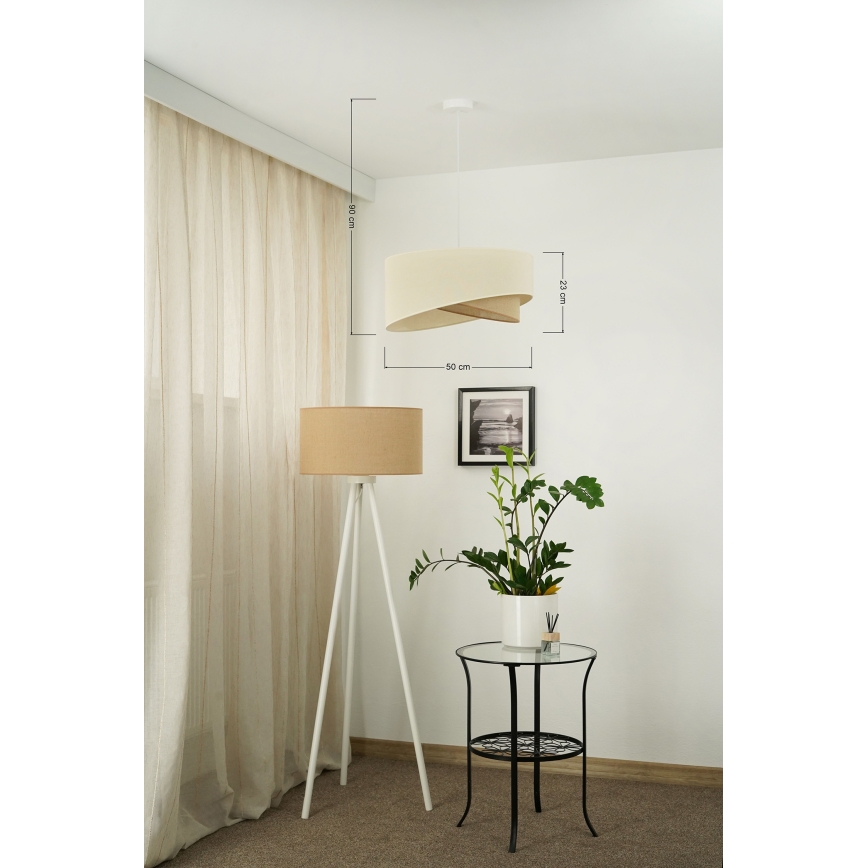 Brilagi - LED Hanglamp aan een koord LYRA 1xE27/15W/230V crème/beige