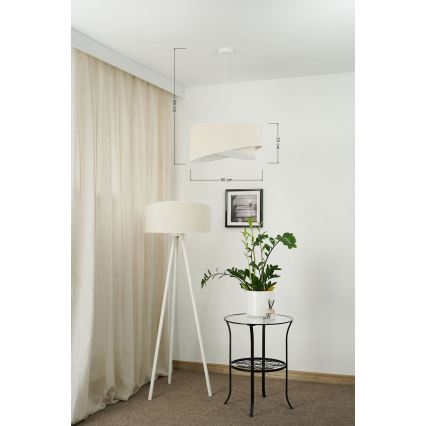 Brilagi - LED Hanglamp aan een koord LYRA 1xE27/15W/230V crème/wit