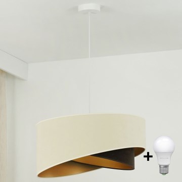 Brilagi - LED Hanglamp aan een koord LYRA 1xE27/15W/230V crème/zwart/goud