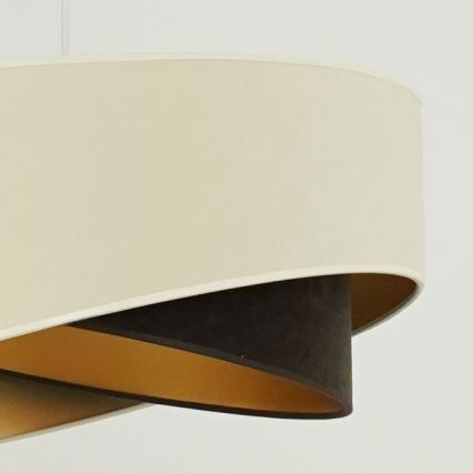 Brilagi - LED Hanglamp aan een koord LYRA 1xE27/15W/230V crème/zwart/goud