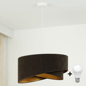 Brilagi - LED Hanglamp aan een koord LYRA 1xE27/15W/230V donkerbruin/goud