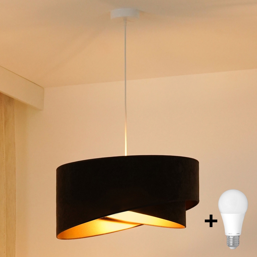 Brilagi - LED Hanglamp aan een koord LYRA 1xE27/15W/230V donkerbruin/goud