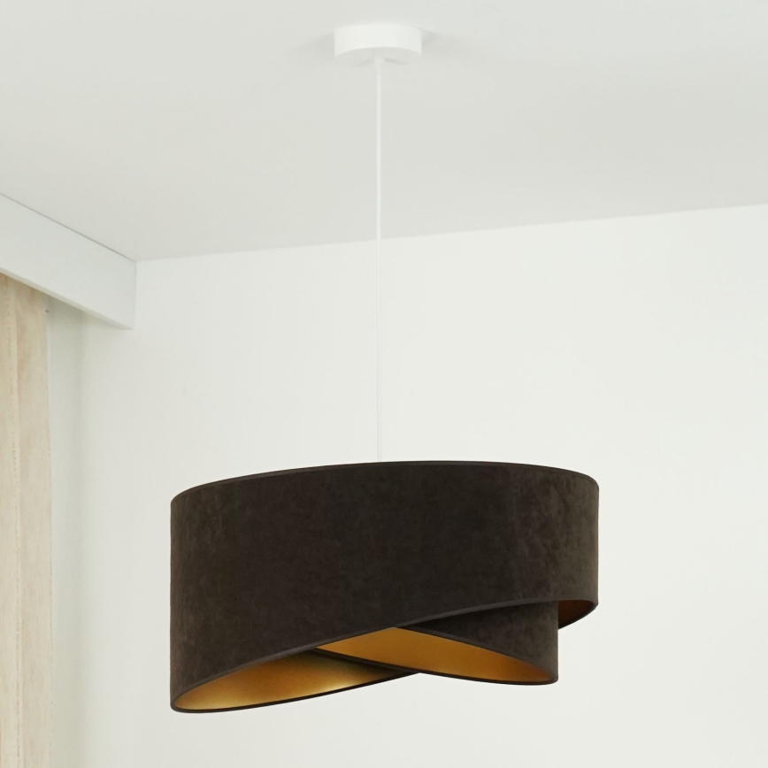 Brilagi - LED Hanglamp aan een koord LYRA 1xE27/15W/230V donkerbruin/goud