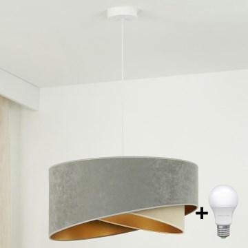 Brilagi - LED Hanglamp aan een koord LYRA 1xE27/15W/230V grijs/beige/goud