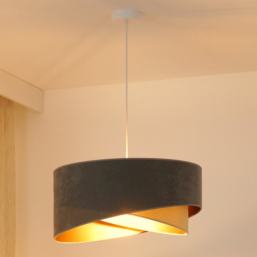 Brilagi - LED Hanglamp aan een koord LYRA 1xE27/15W/230V grijs/beige/goud