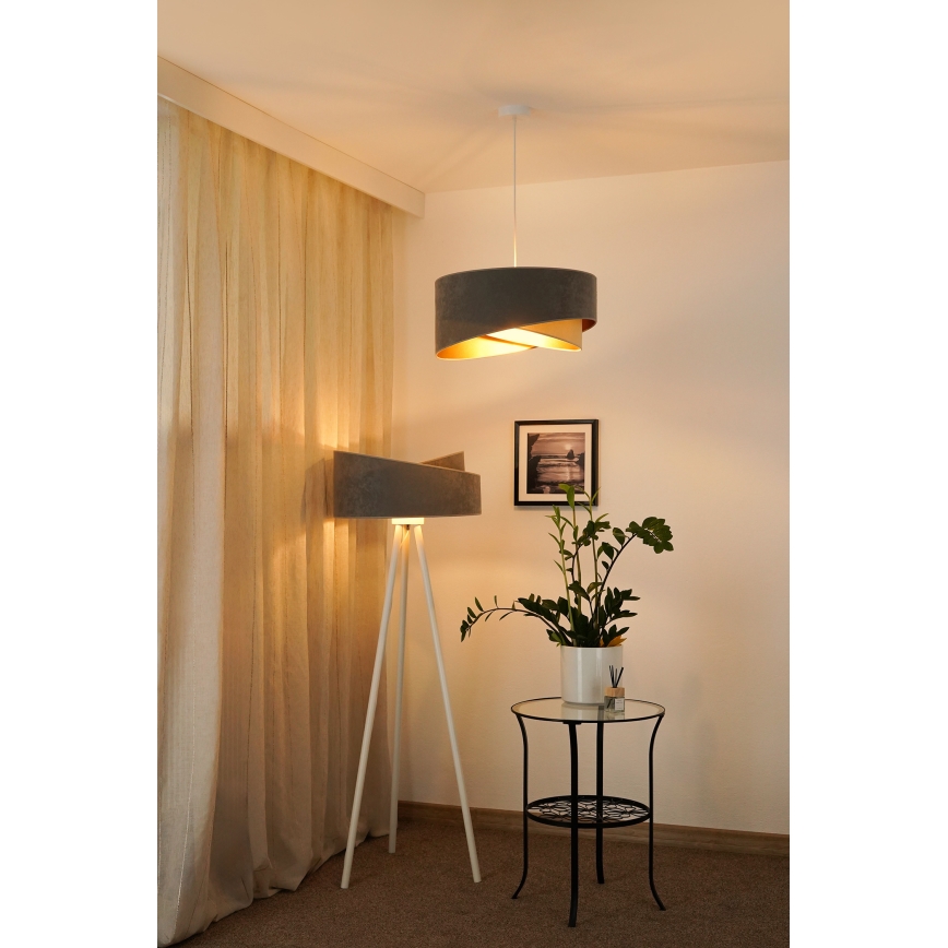 Brilagi - LED Hanglamp aan een koord LYRA 1xE27/15W/230V grijs/beige/goud