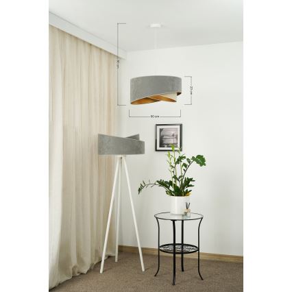 Brilagi - LED Hanglamp aan een koord LYRA 1xE27/15W/230V grijs/beige/goud