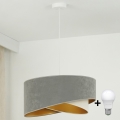 Brilagi - LED Hanglamp aan een koord LYRA 1xE27/15W/230V grijs/crème/goud