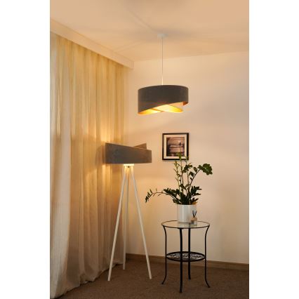 Brilagi - LED Hanglamp aan een koord LYRA 1xE27/15W/230V grijs/crème/goud