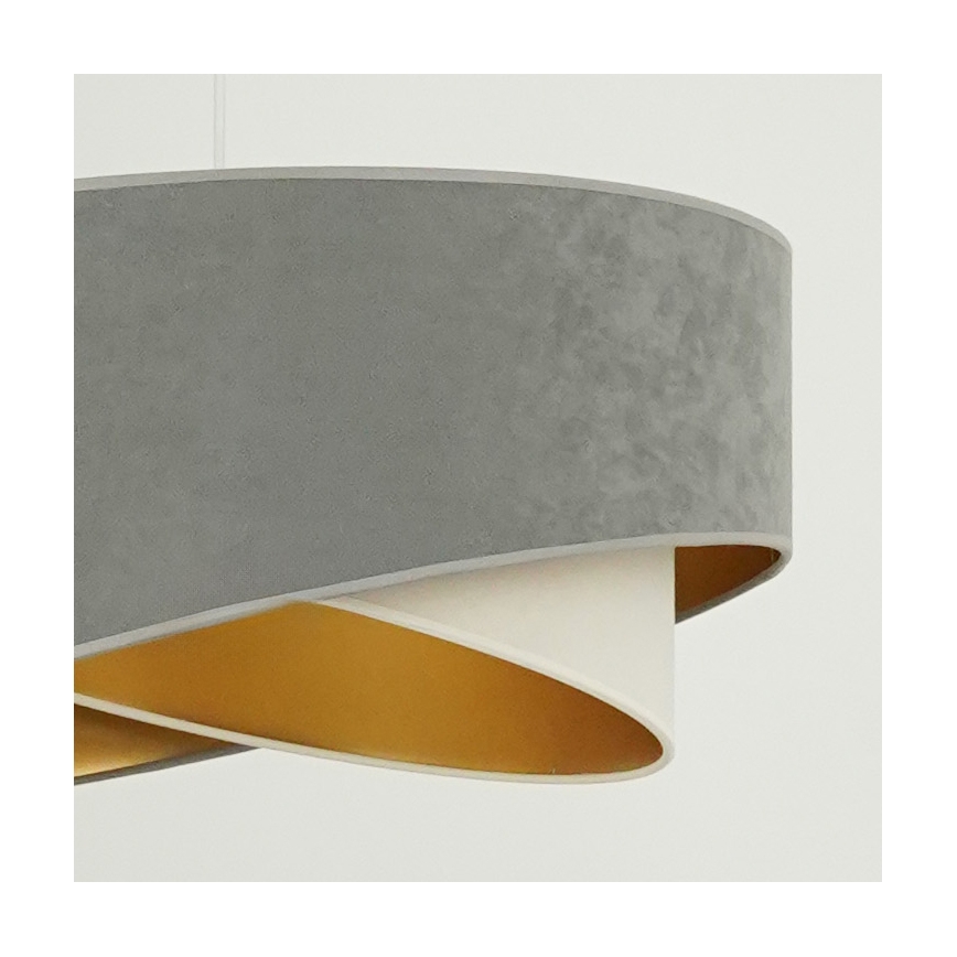 Brilagi - LED Hanglamp aan een koord LYRA 1xE27/15W/230V grijs/crème/goud