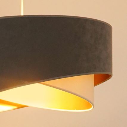 Brilagi - LED Hanglamp aan een koord LYRA 1xE27/15W/230V grijs/crème/goud