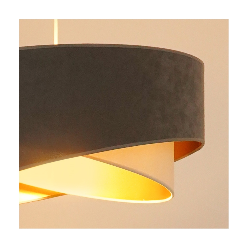 Brilagi - LED Hanglamp aan een koord LYRA 1xE27/15W/230V grijs/crème/goud