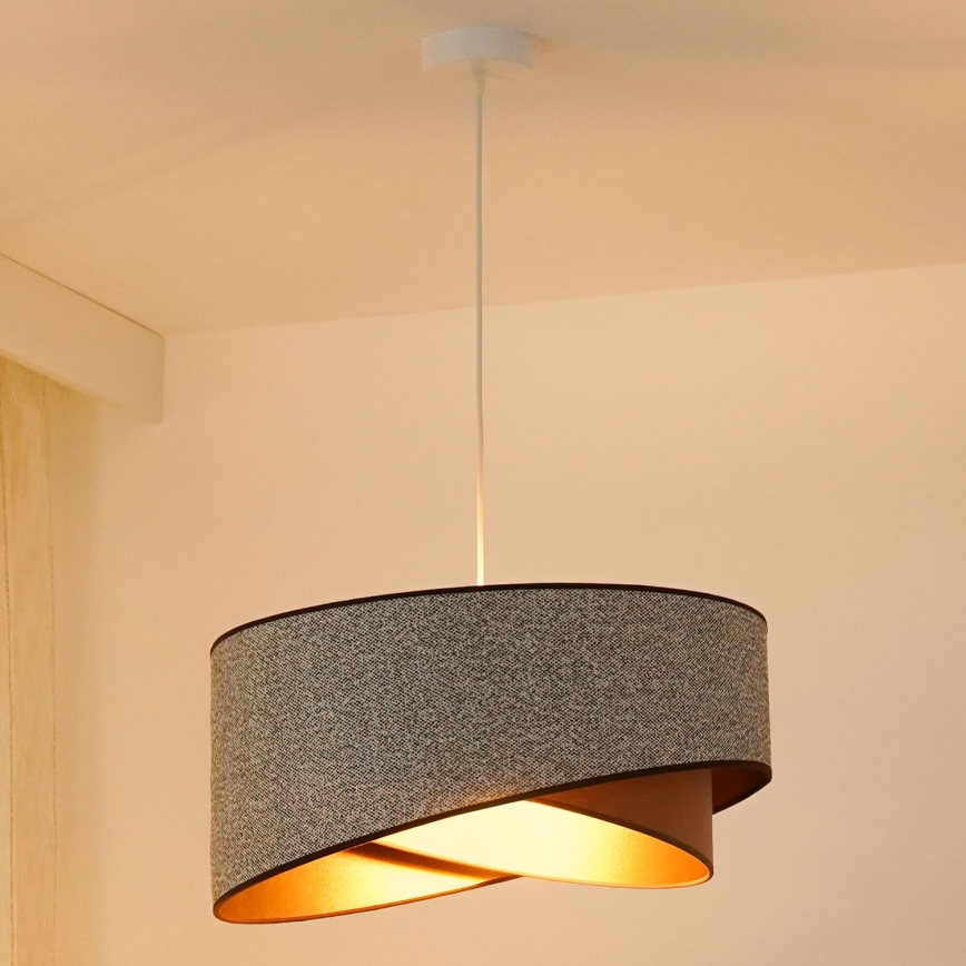Brilagi - LED Hanglamp aan een koord LYRA 1xE27/15W/230V grijs/crème/goud
