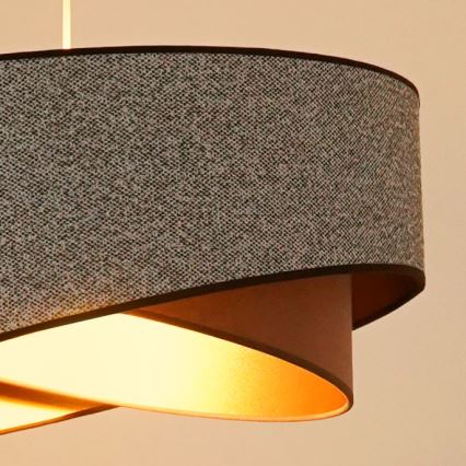 Brilagi - LED Hanglamp aan een koord LYRA 1xE27/15W/230V grijs/crème/goud