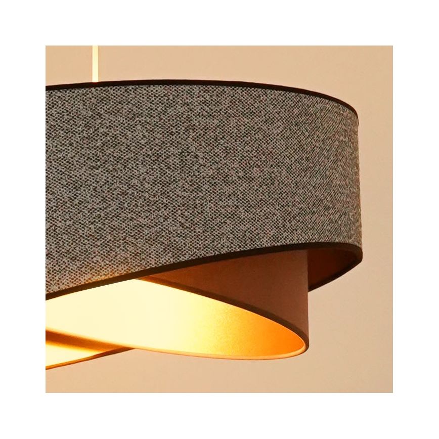 Brilagi - LED Hanglamp aan een koord LYRA 1xE27/15W/230V grijs/crème/goud