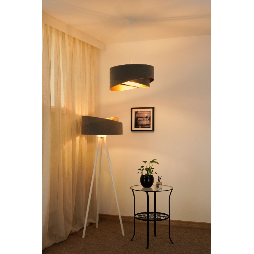 Brilagi - LED Hanglamp aan een koord LYRA 1xE27/15W/230V grijs/goud