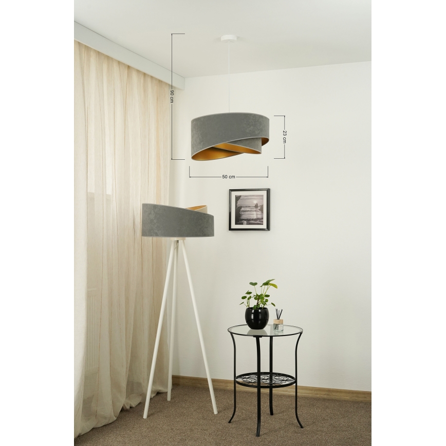 Brilagi - LED Hanglamp aan een koord LYRA 1xE27/15W/230V grijs/goud