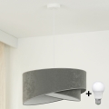 Brilagi - LED Hanglamp aan een koord LYRA 1xE27/15W/230V grijs/wit