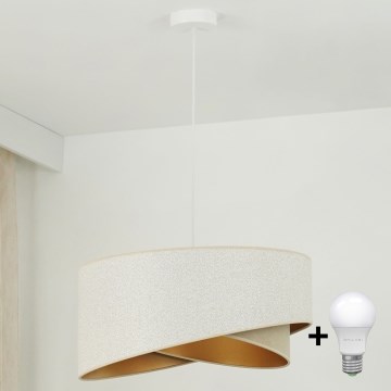Brilagi - LED Hanglamp aan een koord LYRA 1xE27/15W/230V wit/beige/goud