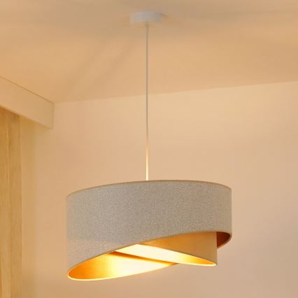 Brilagi - LED Hanglamp aan een koord LYRA 1xE27/15W/230V wit/beige/goud