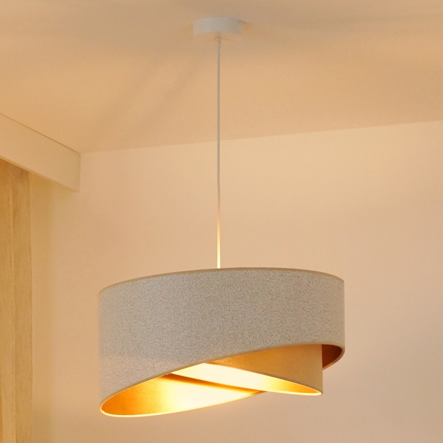 Brilagi - LED Hanglamp aan een koord LYRA 1xE27/15W/230V wit/beige/goud