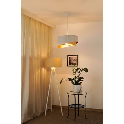 Brilagi - LED Hanglamp aan een koord LYRA 1xE27/15W/230V wit/beige/goud
