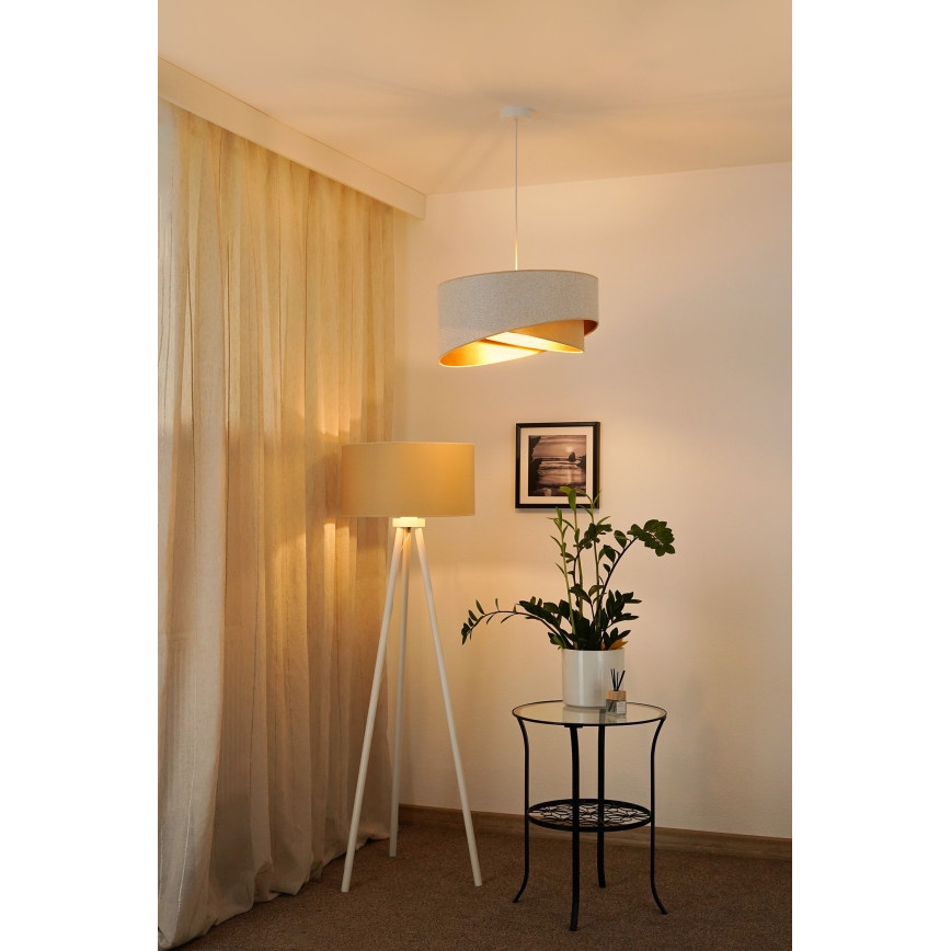 Brilagi - LED Hanglamp aan een koord LYRA 1xE27/15W/230V wit/beige/goud