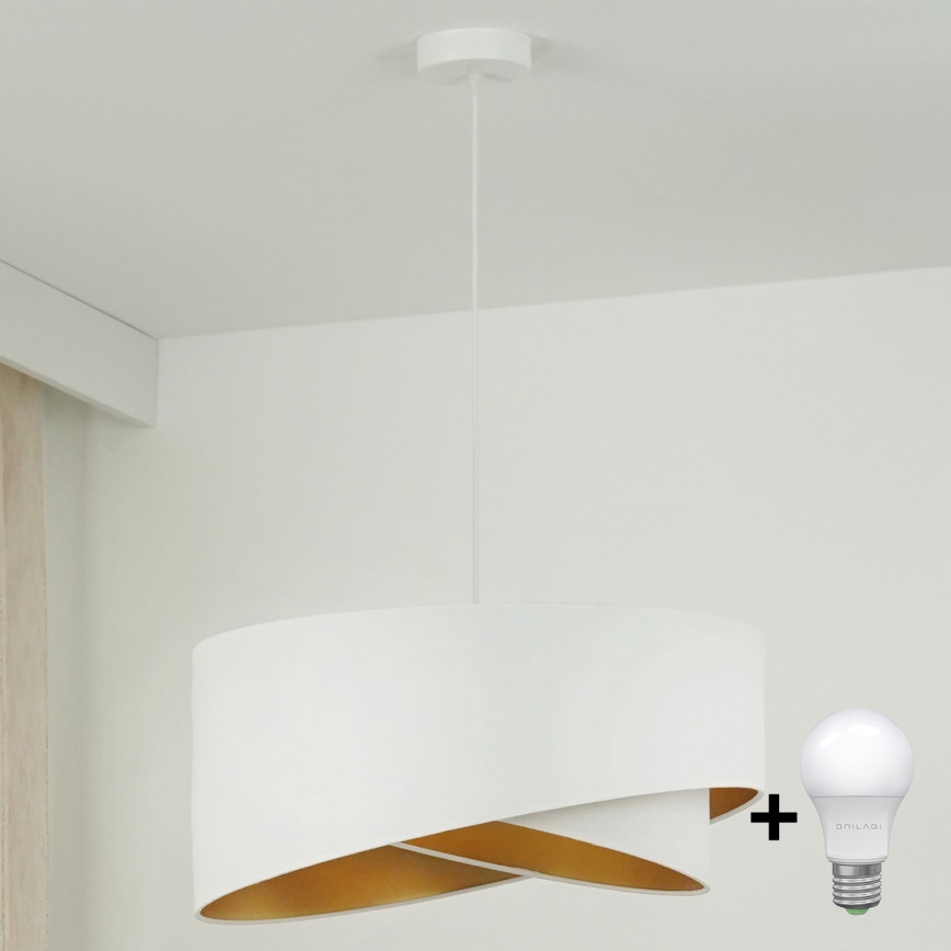 Brilagi - LED Hanglamp aan een koord LYRA 1xE27/15W/230V wit/goud