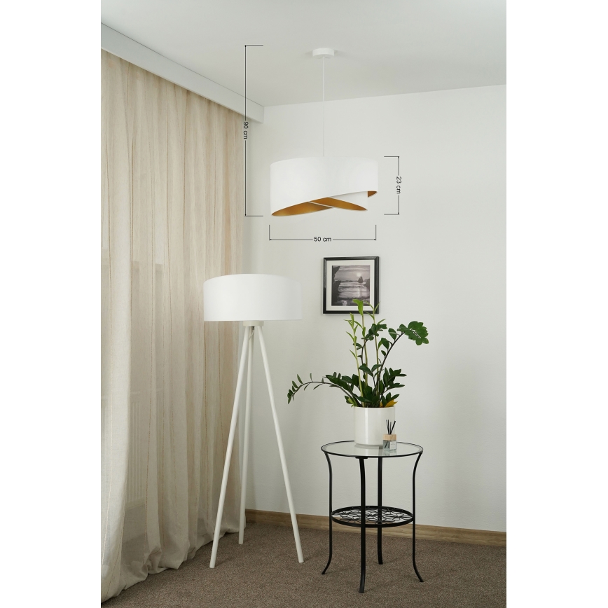 Brilagi - LED Hanglamp aan een koord LYRA 1xE27/15W/230V wit/goud