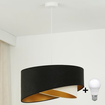 Brilagi - LED Hanglamp aan een koord LYRA 1xE27/15W/230V zwart/crème/goud