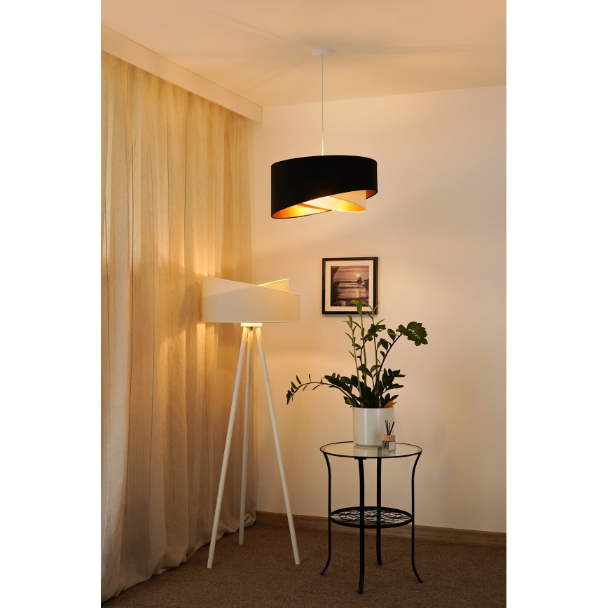 Brilagi - LED Hanglamp aan een koord LYRA 1xE27/15W/230V zwart/crème/goud