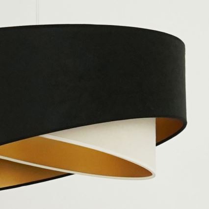 Brilagi - LED Hanglamp aan een koord LYRA 1xE27/15W/230V zwart/crème/goud