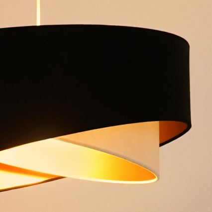 Brilagi - LED Hanglamp aan een koord LYRA 1xE27/15W/230V zwart/crème/goud