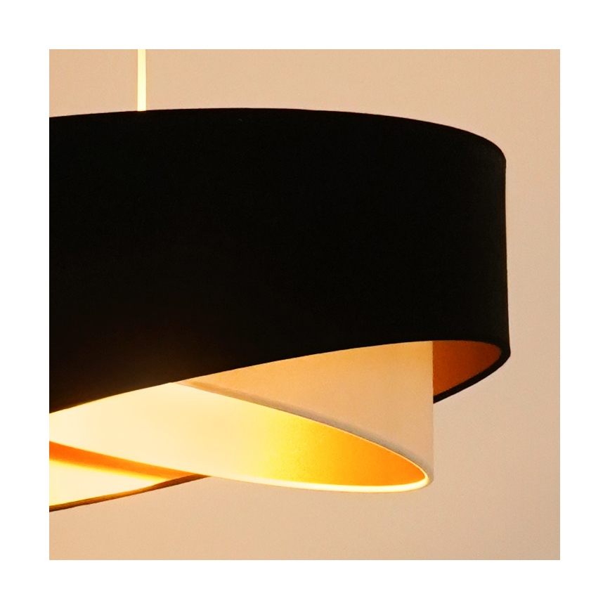 Brilagi - LED Hanglamp aan een koord LYRA 1xE27/15W/230V zwart/crème/goud