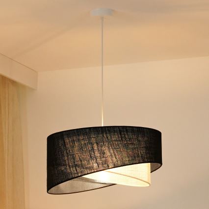 Brilagi - LED Hanglamp aan een koord LYRA 1xE27/15W/230V zwart/crème