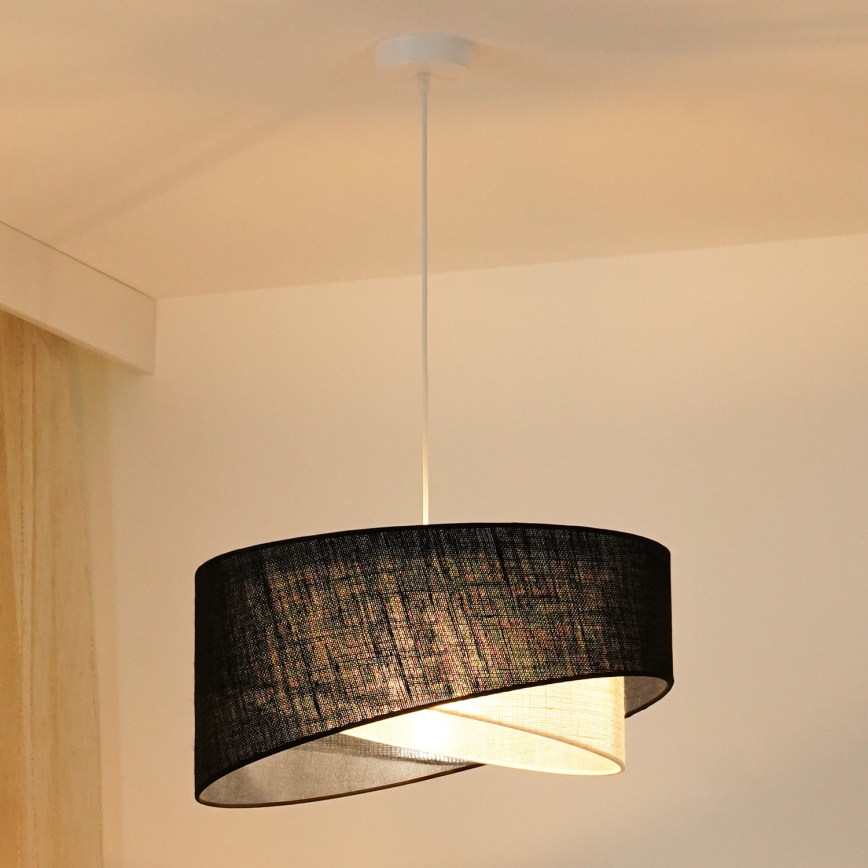 Brilagi - LED Hanglamp aan een koord LYRA 1xE27/15W/230V zwart/crème