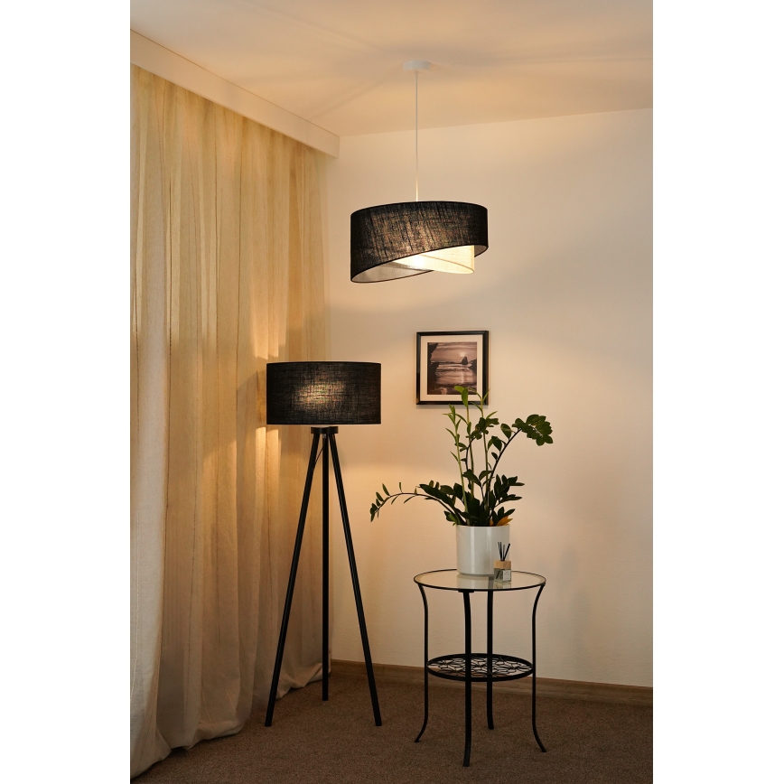 Brilagi - LED Hanglamp aan een koord LYRA 1xE27/15W/230V zwart/crème