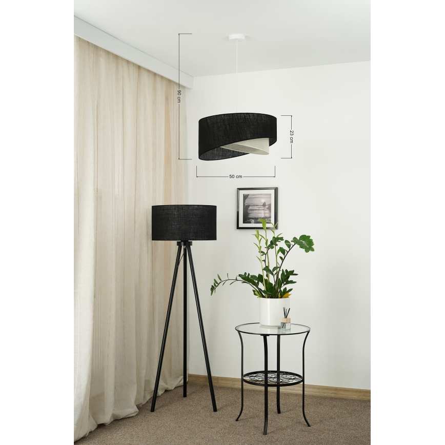 Brilagi - LED Hanglamp aan een koord LYRA 1xE27/15W/230V zwart/crème